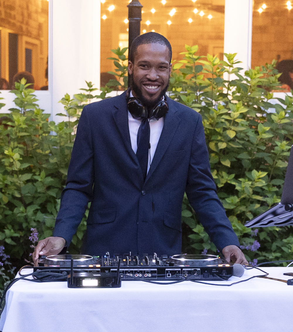 Justin Harmond DJing a Brooklyn wedding